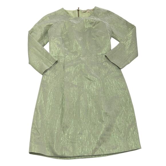 Rachel Roy Dress Womens 0 Green Metallic Jacquard Mini‎ Sheath - Picture 2 of 9